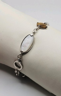 Chateau D'Argent Sterling Silver Tiger's Eye, Mother Of Pearl & Abalone Bracelet