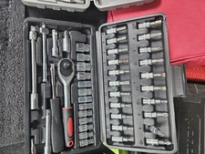 46 pcs 1/4 Ratchet Wrench Combination Package Socket Tool Set Black. N.O.S.