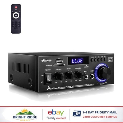 2.0 Channel Amplifier System for Home Theater with Bluetooth & Remote Control