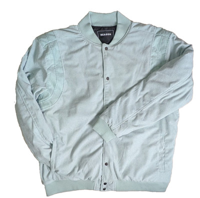 NWOT Reason Mint Green Corduroy Bomber Varsity Jacket XL