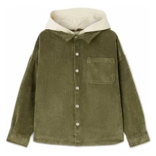 Palm Angels Kids Logo Patch Corduroy Shirt Jacket