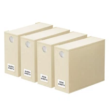 SpaceAid 4 Pack Bed Sheet Organizers and Storage, Foldable Sheet Organizer fo...