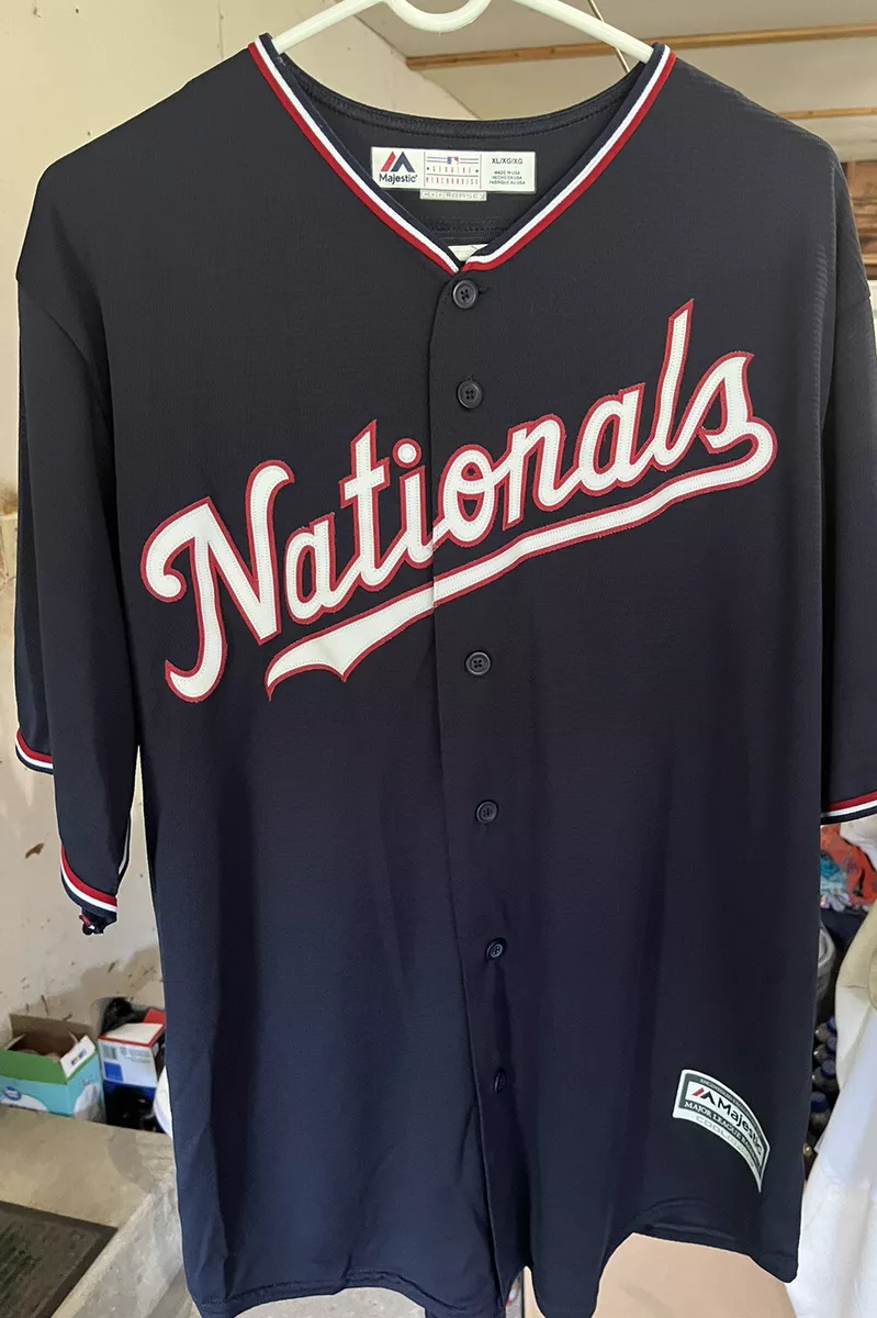 Washington Nationals MLB SEWN Navy Jersey - Harper 34 Size XL by Majestic  NICE