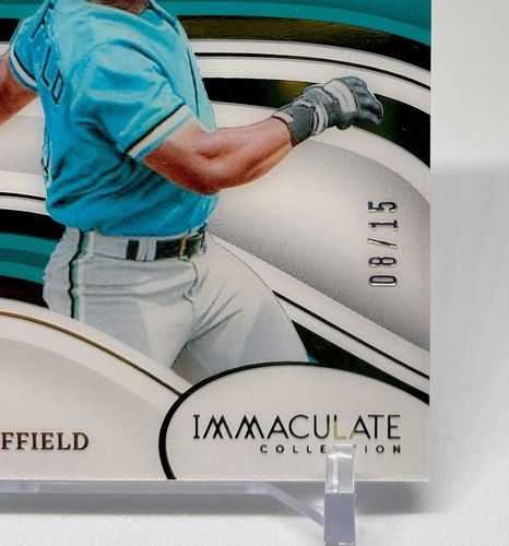 Gary Sheffield 2023 Immaculate Clearly Signatures BLUE /15 Auto Florida Marlins - Picture 2 of 3