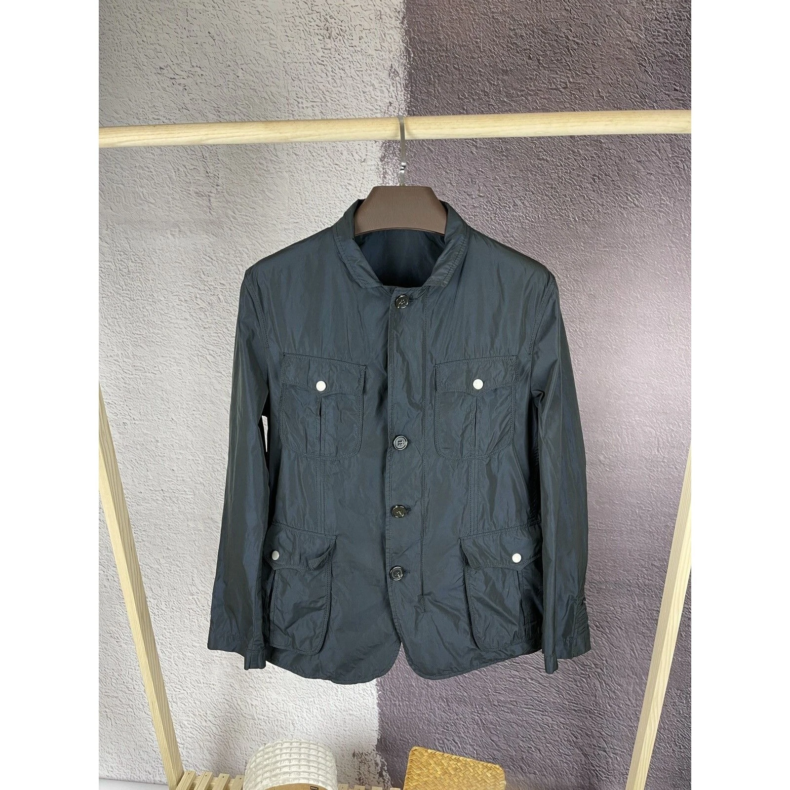 COACH Giacca da allenatore Paoloni blu shimmer nylon