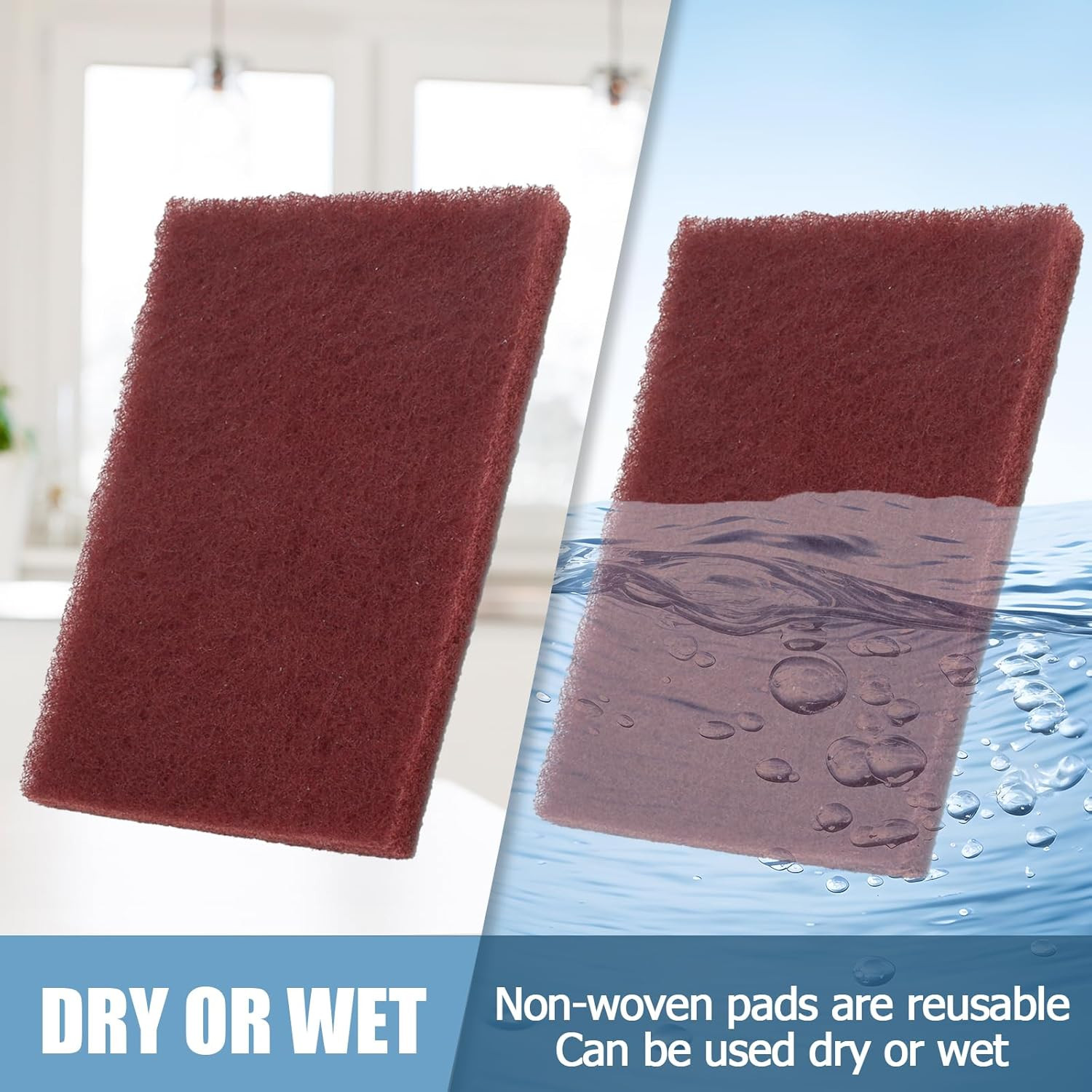 6Pcs Scotch Brite 7447 Very Fine Grade General Purpose Sanding Hand Pads 200 X 1