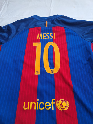 FC Barcelona 2016 Home Jersey #10 Messi Nike Red Blue Shirt Size