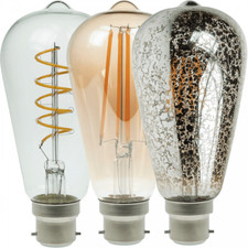 LED ST64 Spiral Funky Crackle Gold Filament Lamps BC Festoon 4W 7W Warm White