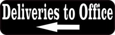 10in x 3in Left Arrow Deliveries to Office Sticker School Business Sign Decal