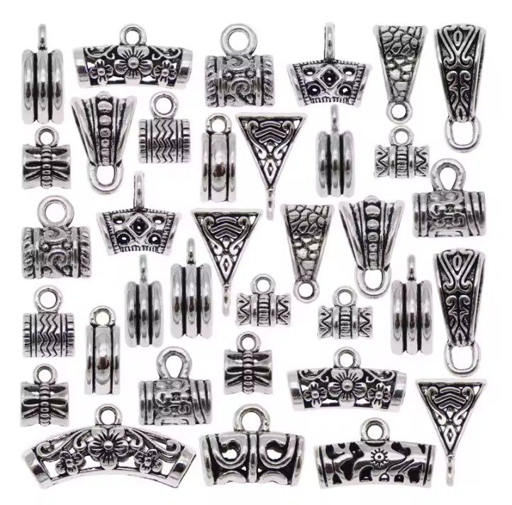 4 10 20 Pinch Bails Connectors Gold Fancy Pendant Clasps Clips