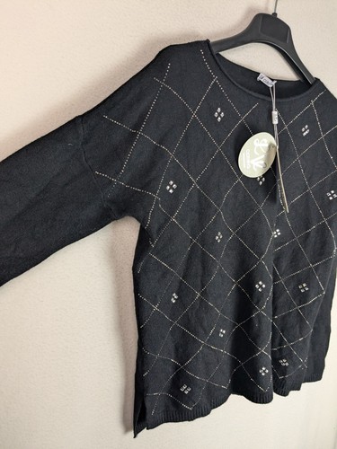LV Clothing One Size Langarm Pullover mit geteiltem Saum Verzierung Neu UVP 89,99 - Bild 2 von 10