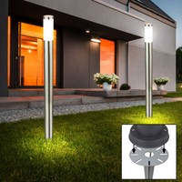 2X Led AußEn Lampen Steck Steh Strahler Edelstahl Garten Weg Erdspieß Leuchten