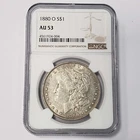 1880 O US Morgan Silver $1 One Dollar NGC AU53 Better Date Collector Coin LK4004