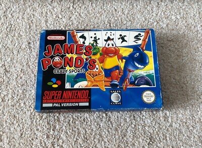 James Pond s Crazy Sports - Super Nintendo SNES BOXED PAL UK *Missing Manual*