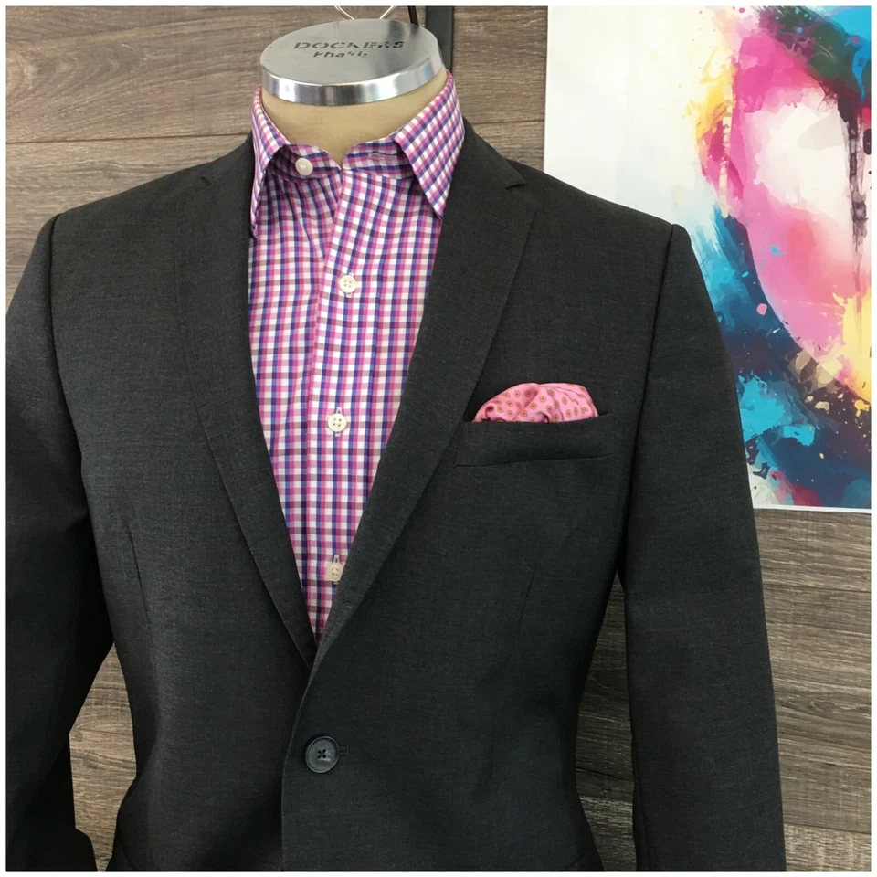 J Lindeberg Hombres Blazer Abrigo Deportivo Dos Botones Chaqueta Informal Talla 40R Traje de Lana Foto 2 de 4