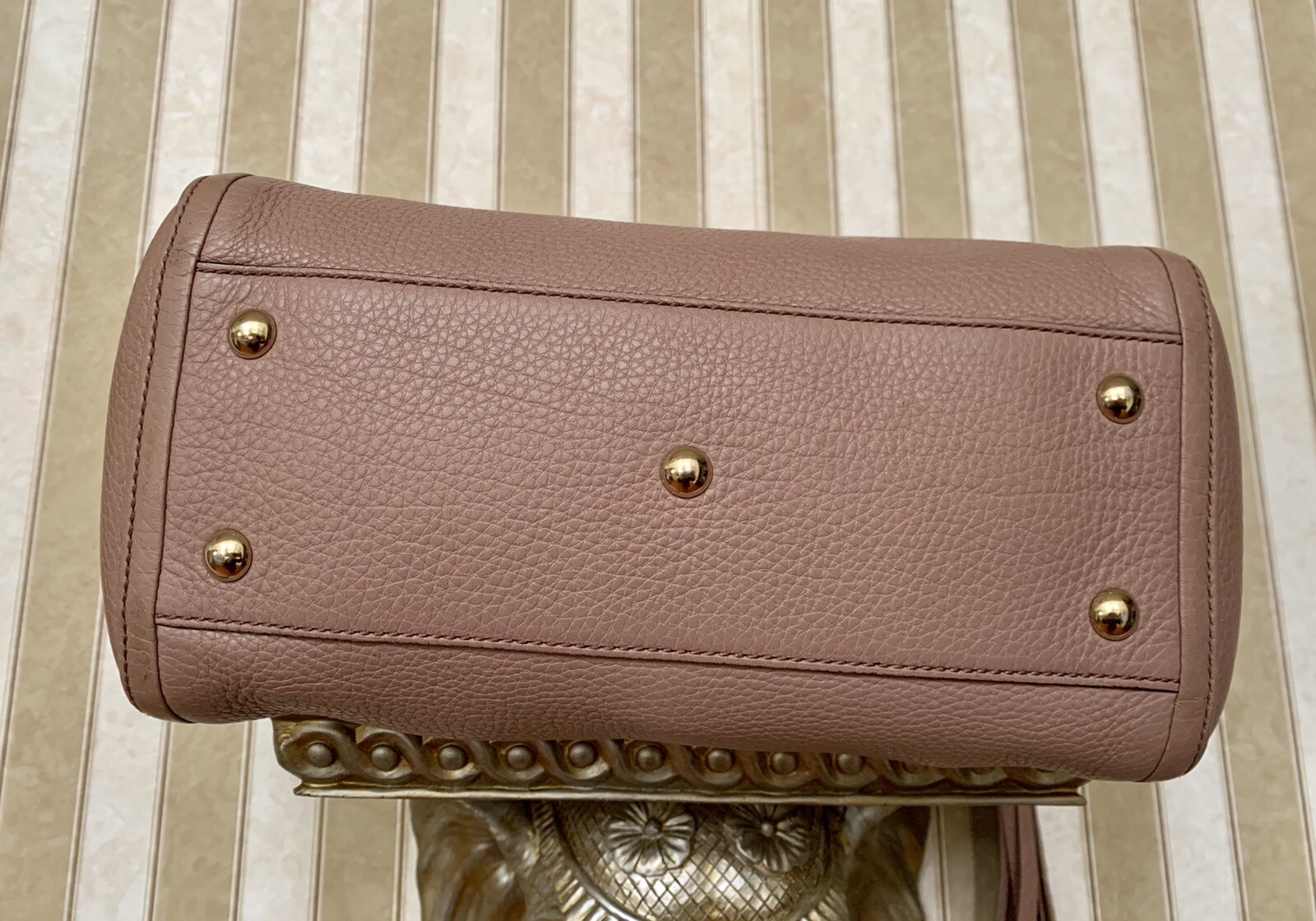 GUCCI $1590 WOMENS SOHO LIGHT PINK LEATHER GG CROSSBODY PURSE TOTE BAG ITALY image 6