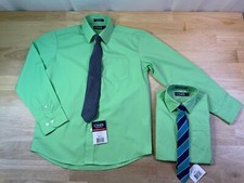 New Boy's Chaps LS Button Down Dress Shirt in Greengage 