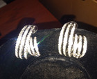 Oscar de la Renta spiral clear pave earrings USA