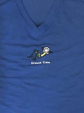 Life is Good Crunch Time Good Move T-Shirt Active Performance Stretch Blue Sz L