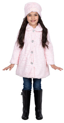 Widgeon Little Girls' Button Front Faux Fur Coat