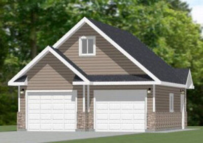 24x30 2-Car Garage -- 1,069 sq ft -- PDF Floor Plan -- Model 2