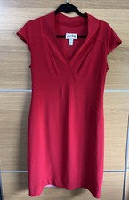 Joseph Ribkoff Size 12 Red V Neck Dress Pencil Occasion Wedding Work BB3