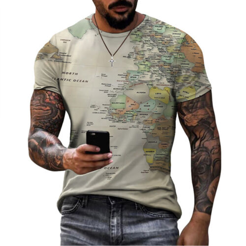 Men Tops Short Sleeve T Shirts Fashion Printed Casual Daily Wear ...