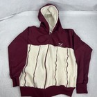 Adidas Vtg Zip Up Hoodie Sweatshirt Jacket 80s S Or M Terry Cloth Maroon White