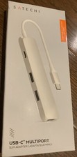 Satechi ST-CMAS Slim Aluminum Type-C Multi-Port Adapter with USB-C Charging Port