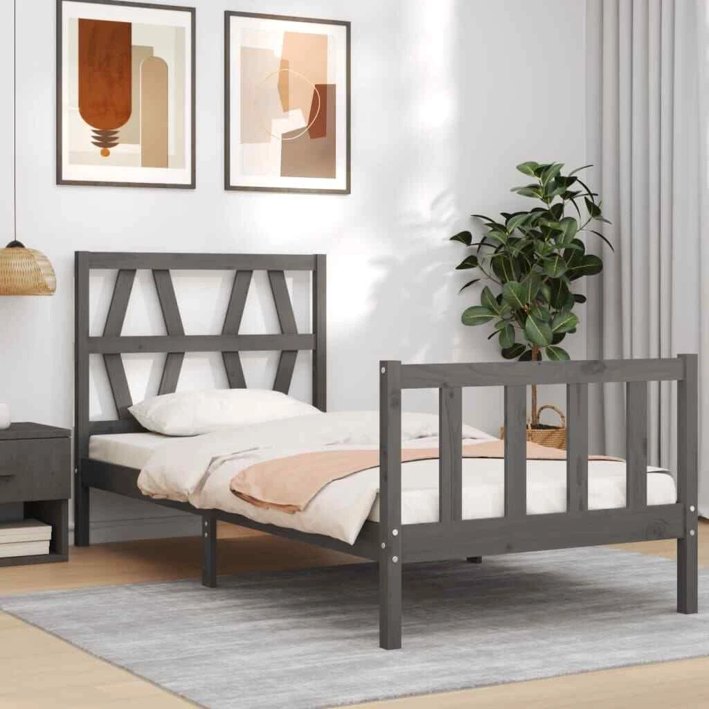 Black wood bed frame with headboard deals