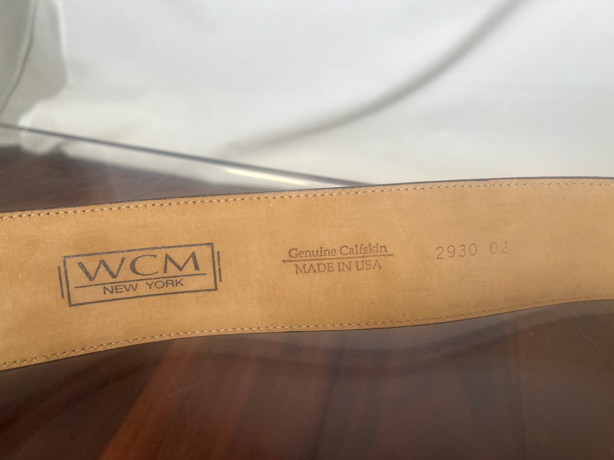 WCM New York Brown Suede Genuine Leather Belt  Gold Buckle Womens Small Vintage WCM New York Black Leather Belt Gold Circle Buckle Genuine  main image 4