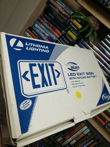 Exit Sign Lithonia LED EXR EL 122C4T Battery Back Up Brand New Ships Today Free
