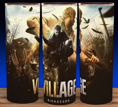 Resident Evil Village Ethan Winters and Redfield Gamer Cup Mug Tumbler 20oz