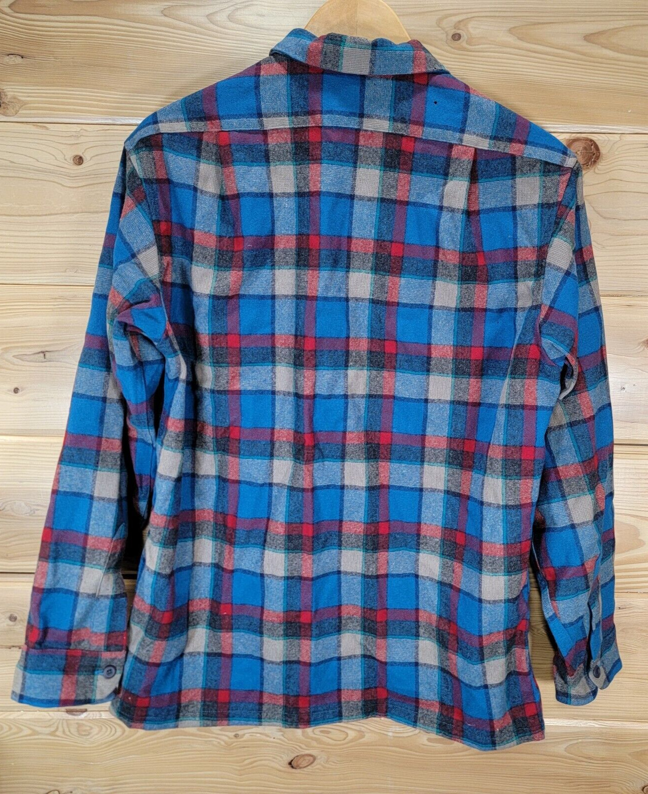VTG Pendleton Flannel Plaid Wool Button Down Long… - image 4