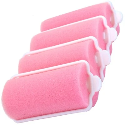 LARGE 30mm SPONGE HAIR ROLLERS Soft Foam Sleep In Styling Wave Clip Curlers x 4