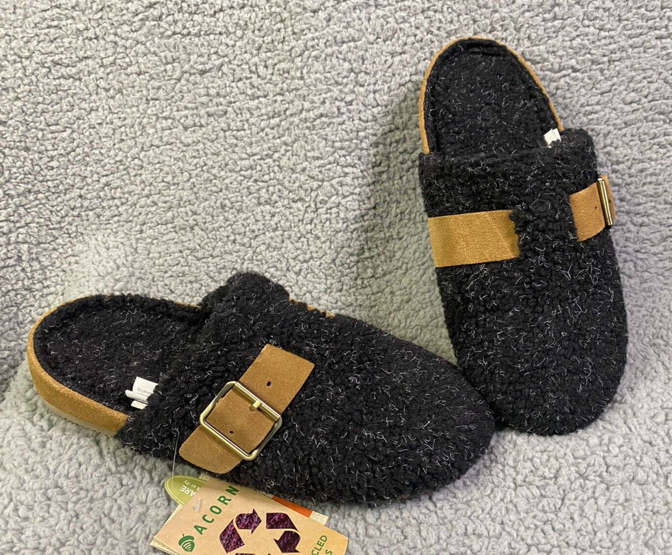 SAOLA Ciabatta zoccoli riciclati donna Acorn Ela suola interna esterna nera US 6 5 7 5