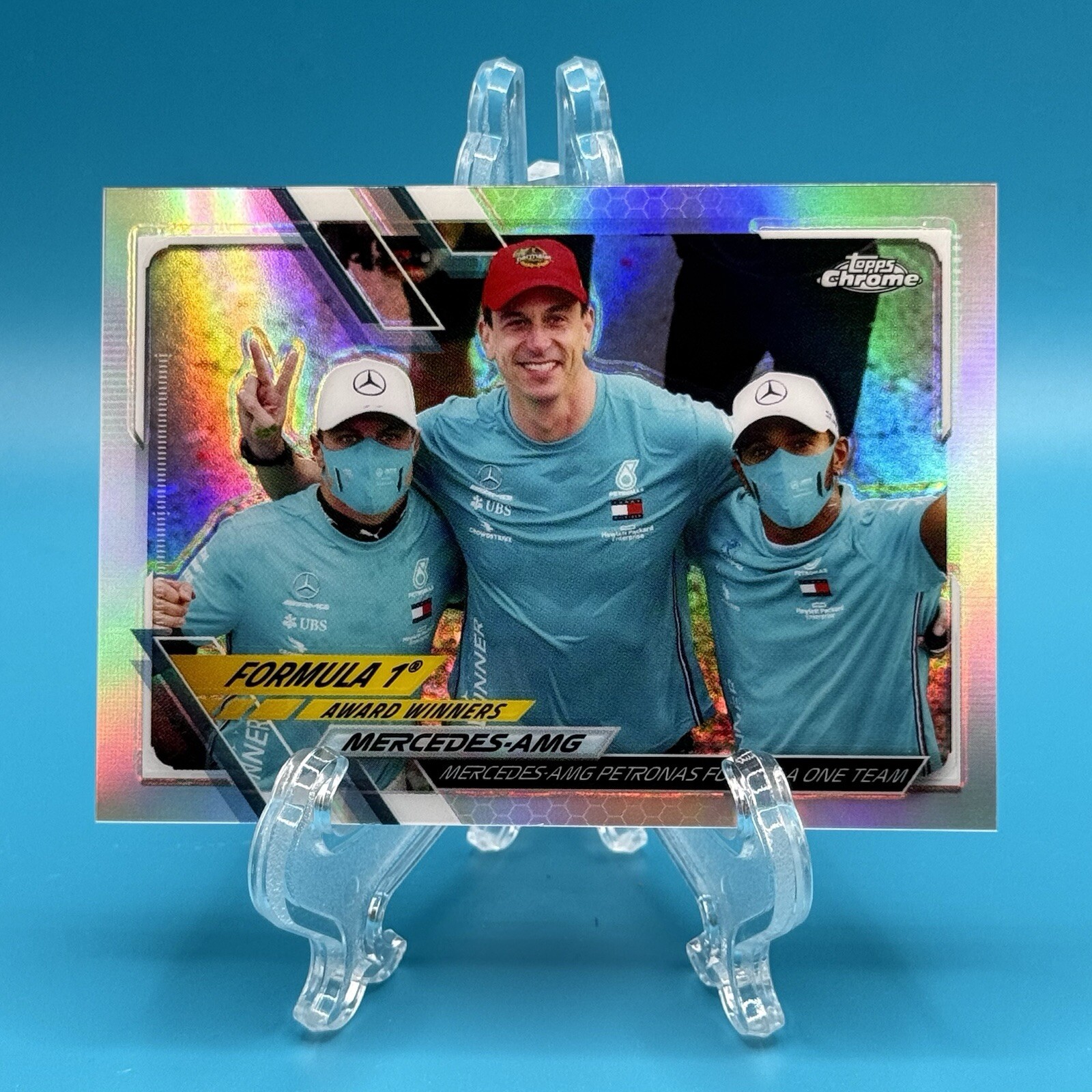 2021 Topps Chrome Formula 1 F1 Lewis Hamilton - Toto - Bottas Refractor #172