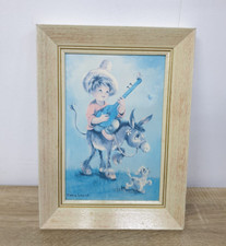 Rare Dallas Simpson "Donkey Serenade" 60's Retro Vintage Repro Framed Art Print