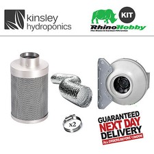 Rhino Hobby Filter Kit Rvk Fan Extraction 5M Aluminium Ducting Clips Hydroponics