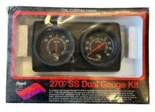 New! Cal Custom Hawk Dual Gauge Kit Oil Pressure & Amperes #382 - Military Style