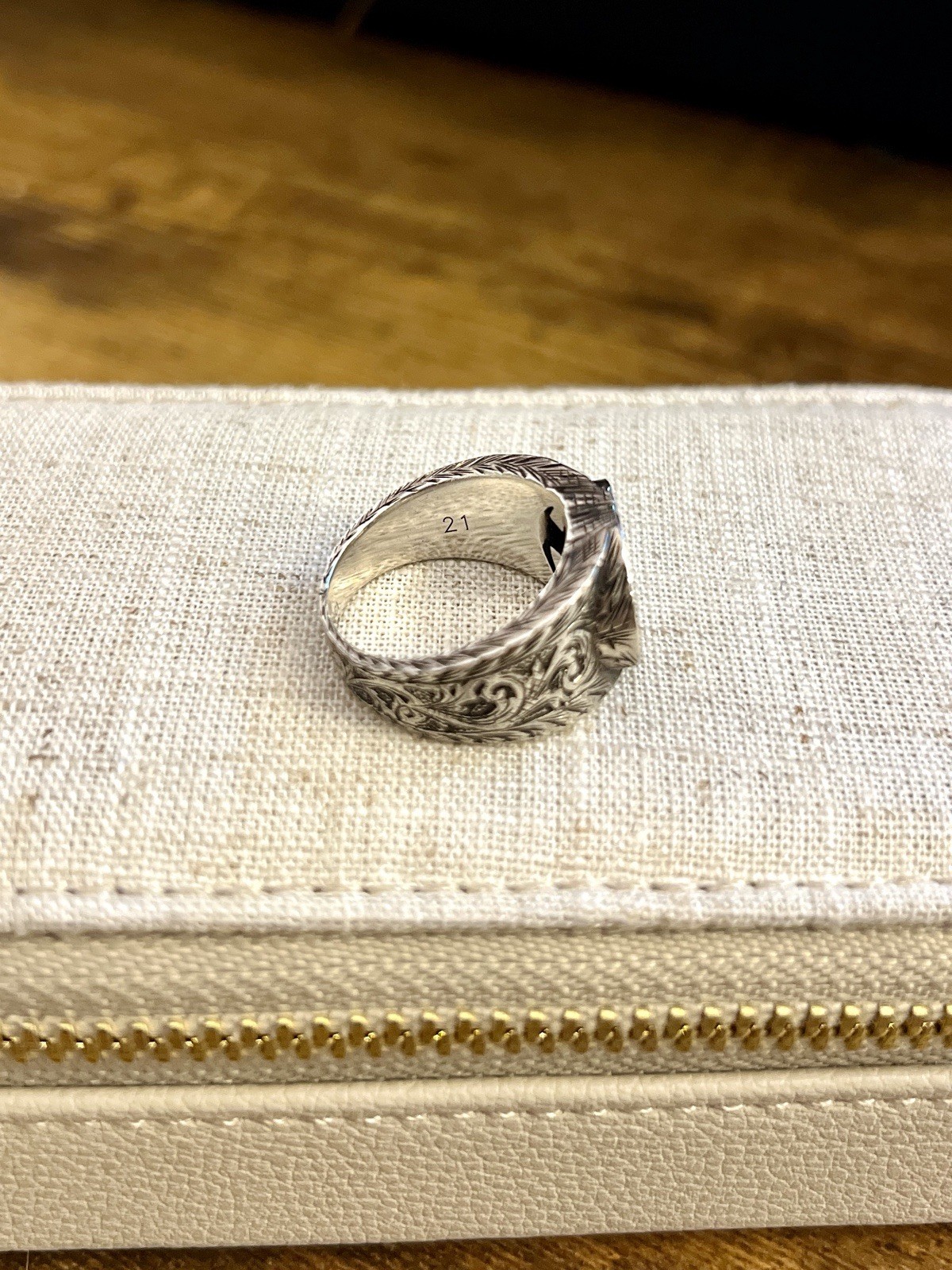 Gucci Ring GG Interlocking Sterling Silver - Size… - image 3