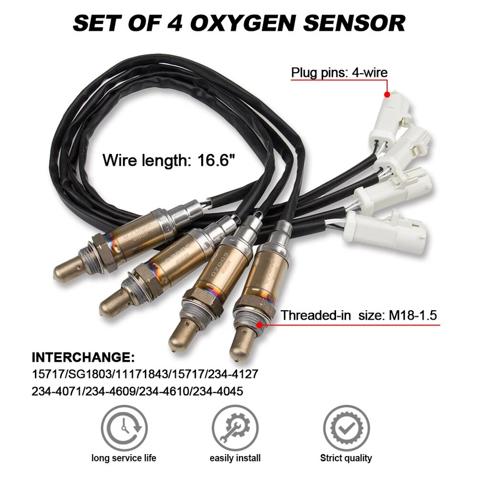 4PCS O2 Oxygen Sensor 234-4127 234-4609 234-4610 234-4045 For Ford B2300 B2500 - Image 4 of 4