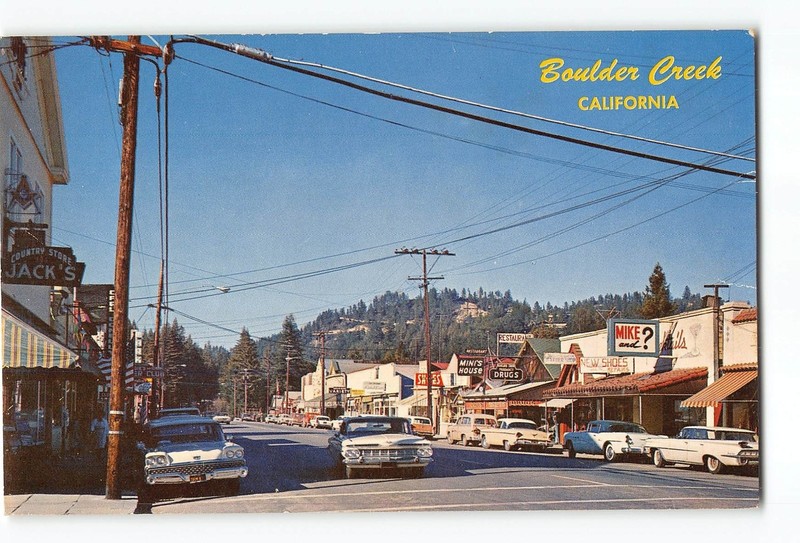 Boulder Creek California CA Vintage Postcard Boulder Creek California Street