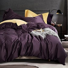 Solid Color Dark Purple Duvet Cover Queen 90" x 90" A purple no Comforter 