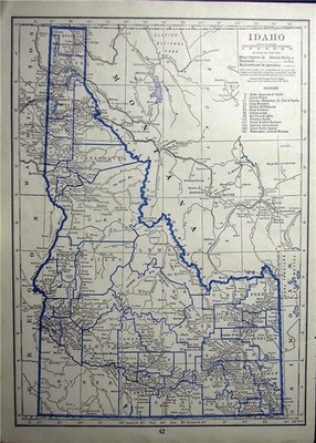 1930 IDAHO GEORGIEN EISENBAHN KARTE ZEIGT ALLE RR s DEPOT STÄDTE + ID RR DRUCK GESCHICHTE