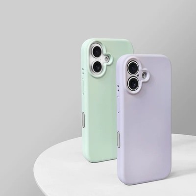 Solid Color Liquid Silicone Skin Feel Case for Apple iPhone  16 Pro Max Plus