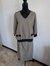 Vintage 1970's Regal 2 Piece Set Blouse Skirt Sz Lg Houndstooth Old Money Retro