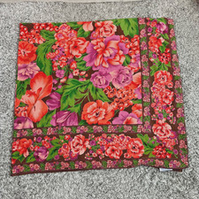 Vintage April Cornell Floral Tablecloth 105x5...