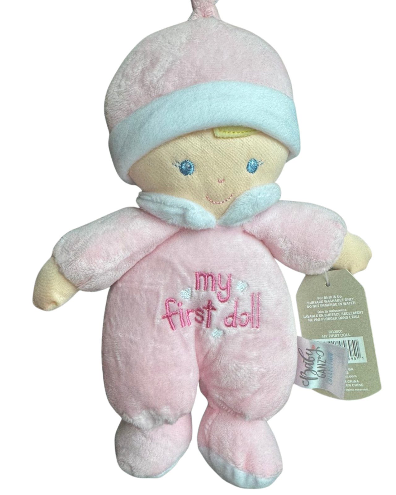 Ganz My First Doll Pink Plush Baby Soft Toy Newborn Gift Brand New With Tags