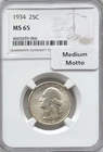 1934 Washington Quarter 25C PCGS MS-65 Gem BU Medium Motto Silver Coin #567